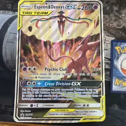 Espeon & Deoxys GX SM240 Tag Team Holo OVERSIZED Card Pokemon TCG 2020 NM - Image 2