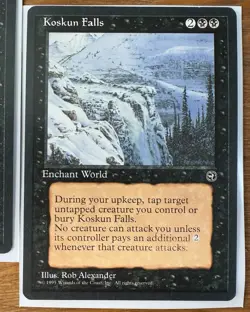 Vintage 1995 Magic the Gathering MTG KOSKUN FALLS X2 Homelands NM/NP - Image 3