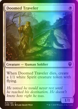 MTG Magic the Gathering Doomed Traveler (19/794) Commander Legends LP FOIL - Image 1