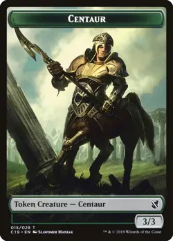 MTG Magic the Gathering Token - Centaur // Egg (15/363) Commander 2019 LP - Image 1