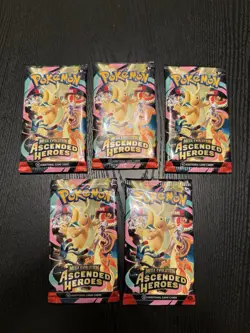 (5x) ASCENDED HEROES Pokemon TCG Booster Pack Lot Bundle NEW SEALED 🔥 - Image 1
