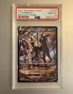 Umbreon V TG22/TG30 Pokemon Swsh09 Brilliant Stars Trainer Gallery PSA 10 - Image 1