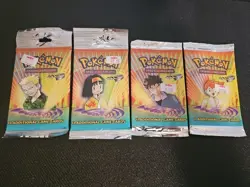 Pokemon GYM HEROES Empty X4 Booster Packs Brock Erika Surge Misty - Image 1