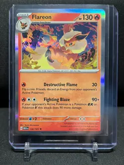 Flareon 136/165 Holo Rare Pokemon 2023 Scarlet & Violet 151 NM English - Image 1
