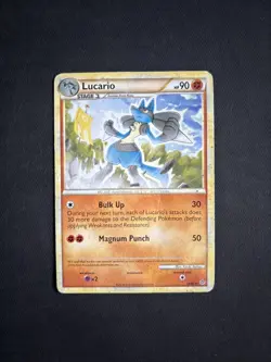 Pokemon TCG HGSS Unleashed Lucario 19/95 Regular Rare Non Holo - PLAYED - Image 1