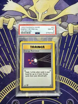 1999 POKEMON BASE SET 1ST EDITION #81 ENERGY RETRIEVAL PSA 8 - Image 1