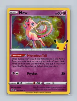Mew 011/025 Holo Rare Celebrations Pokemon Near Mint - Image 1