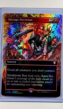 2023 MTG Magic the Gathering CMM Borderless Foil Promo #1067 Disrupt Decorum - Image 1
