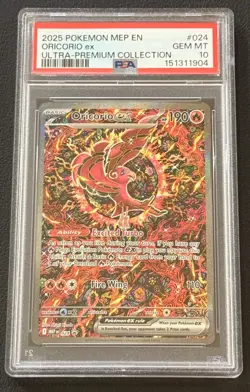 2025 POKEMON MEP EN-ME BLACK STAR PROMO #024 ORICORIO EX PSA 10 - Image 1