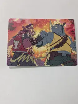 Magic the Gathering TMNT BEBOP & ROCKSTEADY ART CARD GOLD STAMPED - Image 1