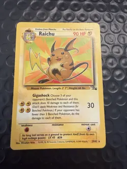 Pokemon Vintage Fossil Non-holo Rare Raichu 29/62 Wotc 1999 LP- - Image 1