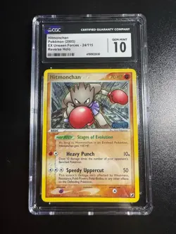 2005 POKEMON EX UNSEEN FORCES #24 HITMONCHAN-REVERSE FOIL CGC 10 - Image 1