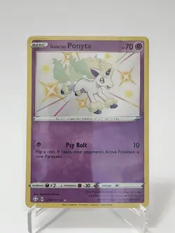 Pokemon Galarian Ponyta Card SV047/122 Shining Fates Shiny Vault Holo Rare - Image 1