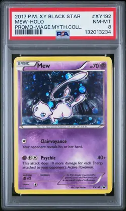 2017 POKEMON XY BLACK STAR PROMO MEW #XY192 HOLO PSA 8 NEAR MINT #132013234 - Image 1