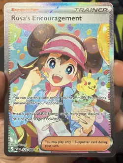 Pokemon Rosa's Encouragement Full Art Holo SIR Trainer Supporter Card 221/088 - Image 3