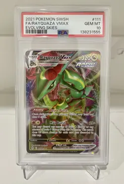 Pokemon Rayquaza VMAX 2021 Evolving Skies 111/203 PSA 10 - Image 1