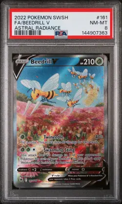 2022 POKEMON SWORD & SHIELD ASTRAL RADIANCE #161 FULL ART/BEEDRILL V PSA 8 - Image 1