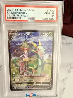 Pokemon Serperior V TG13 Silver Tempest Ultra Rare Holo PSA 10 - Image 1