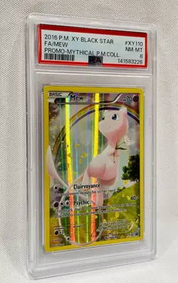 2016 Pokemon TCG XY Mythical Collection Mew Promo XY110 PSA 8 Foil Black Star - Image 2