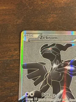Zekrom 114/114 Black and White Pokemon Card TCG Gray Background LP - Image 2
