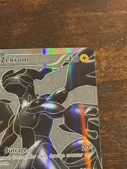 Zekrom 114/114 Black and White Pokemon Card TCG Gray Background LP - Image 3