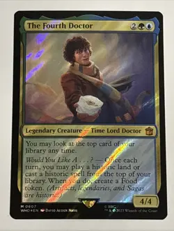 MTG Universes Beyond: Doctor Who The Fourth Doctor Surge Foil 0607 NM Mythic - Image 1