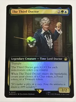 MTG Universes Beyond: Doctor Who The Third Doctor Extended Art Foil 0447 NM Rare - Image 1