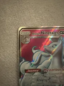 Alolan Ninetales GX Full Art 205/214 Lost Thunder Pokemon TCG Card - NM - Image 2