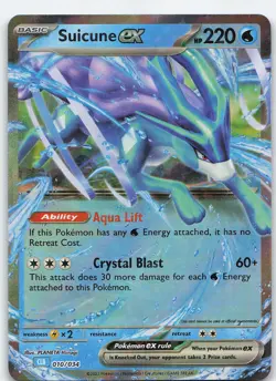 Suicune ex 010/034 Classic Collection Holo Trading Card Game Classic NM Pokemon - Image 1