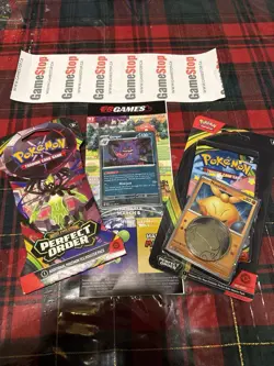 Pokemon Gengar Promo Card EB Games Exclusive SEALED + 2 Perfect Order Boosterpak - Image 1