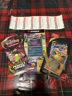 Pokemon Gengar Promo Card EB Games Exclusive SEALED + 2 Perfect Order Boosterpak - Image 2