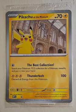 Pikachu At The Museum Jumbo Promo Card, Pokemon TCG Sealed - Image 1