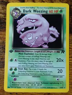 Dark Weezing 14/82 1st Edition Team Rocket Holo Rare Pokemon Card VLP-NM - Image 1
