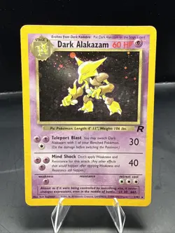 Pokemon TCG Dark Alakazam Holo Rare Card 1/82 A - Image 1