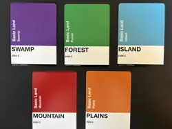 Basic Land Set - Paint Chip Style - Altered Art Custom MTG - 10 Pack! - Image 1