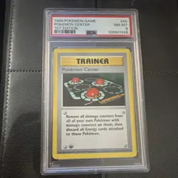Pokemon Center Trainer 085/102 Base Set Shadowless 1st Edition Uncommon PSA 8 - Image 1