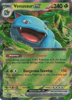 Venusaur ex 003/165 Double Rare Holo SV: Scarlet & Violet 151 NM Pokemon - Image 1
