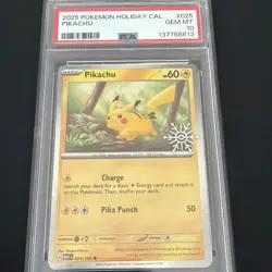 2025 POKEMON HOLIDAY CALENDAR #025 PIKACHU PSA 10 - Image 1
