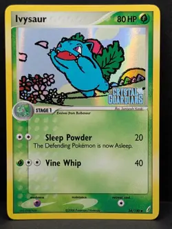 Ivysaur 34/100 Crystal Guardians Reverse Holo Rare Pokemon TCG Nintendo NM - Image 1