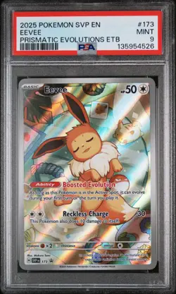 2025 POKEMON SVP EN-SV BLACK STAR PROMO #173 EEVEE PSA 9 - Image 1