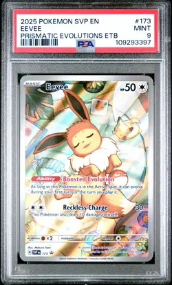 2025 POKEMON SVP EN-SV BLACK STAR PROMO #173 EEVEE PSA 9 - Image 1