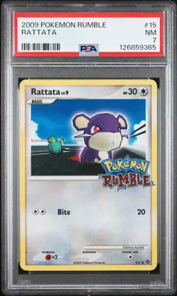 2009 POKEMON RUMBLE #15 RATTATA PSA 7 - Image 1