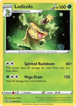 Ludicolo 009/192 R Rebel Clash Pokemon NM/M - Image 1