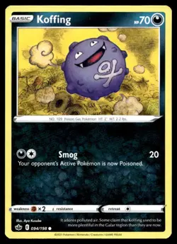 Koffing 94/198 Pokemon Card Chilling Reign Common 70 HP Near Mint WI - Image 1