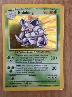 Pokemon TCG Nidoking Base Set 11/102 Holo 1999 Wizards Card Game Jungle Fossil - Image 1