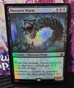 magic the gathering - FOIL!! - Creature - Phyrexian Wurm - Mythic - Black - Image 1