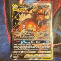 Pokemon Reshiram & Charizard GX TAG TEAM Black Star Promo Holo SM201 Full Art - Image 1