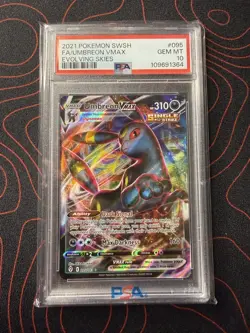 2021 POKEMON SWORD & SHIELD EVOLVING SKIES #095 FULL ART/UMBREON VMAX PSA 10 - Image 1