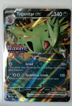Tyranitar ex 064 / 131 Holo Prismatic Evolutions Pokemon TCG 340 HP - Image 1