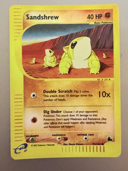Sandshrew 92/144 NM Skyridge Reverse Holo Pokemon TCG Never Played - Image 1